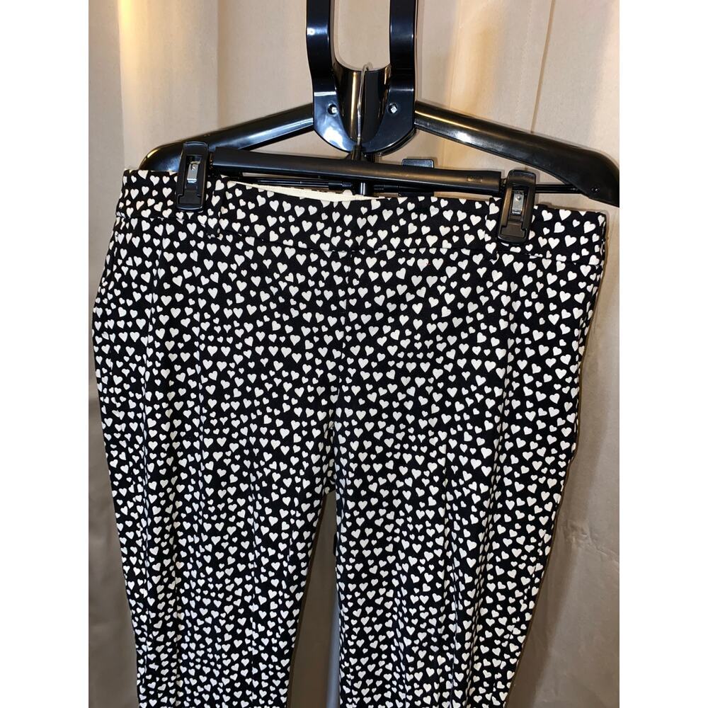 J.Crew Mercantile Heart Print Ankle Pants Size 12 Side Zip Cropped - Picture 4 of 9